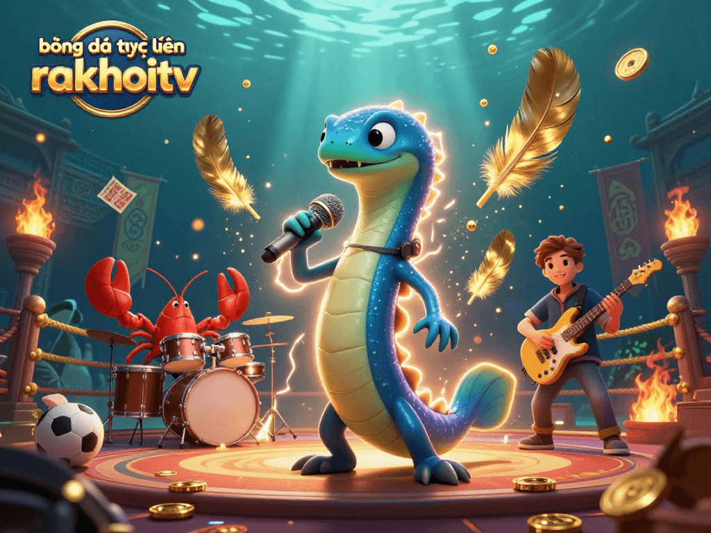 Experience the thrill of bóng đá trực tuyến rakhoitv with a dynamic underwater casino-themed illustration.