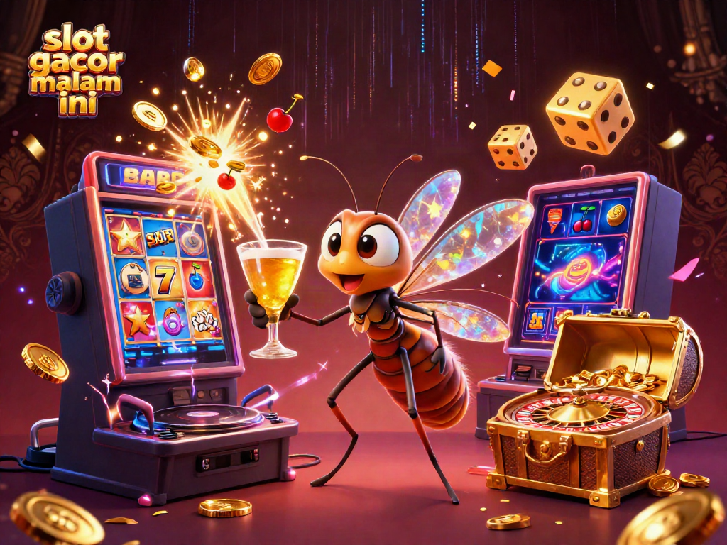 Experience the excitement of slot gacor malam ini with vibrant casino characters and dynamic gaming elements.