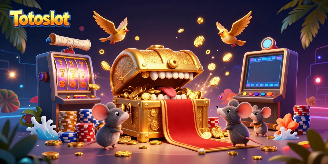 Totoslot menampilkan peti harta karun 3D yang menggiurkan dengan mesin slot menghasilkan keberuntungan.