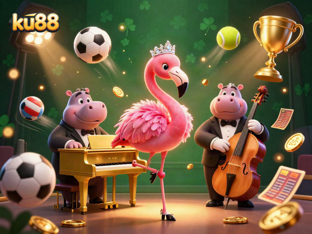 ku88 brings lively casino excitement with vibrant flamingo singer and dynamic game elements