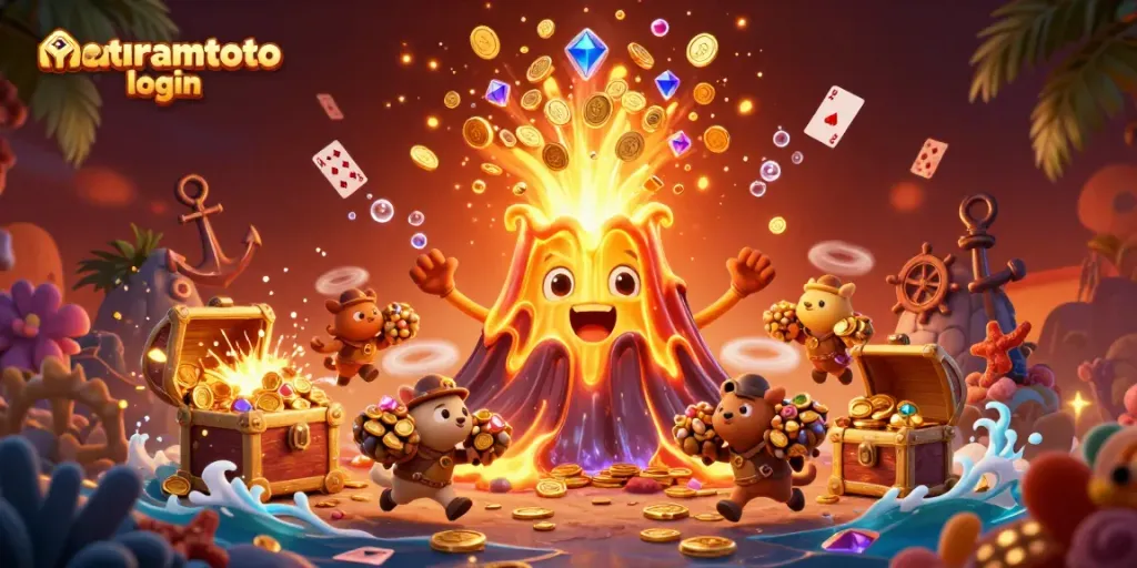 Engage with the thrilling "mataramtoto login" experience as the volcano erupts in coins and gems.