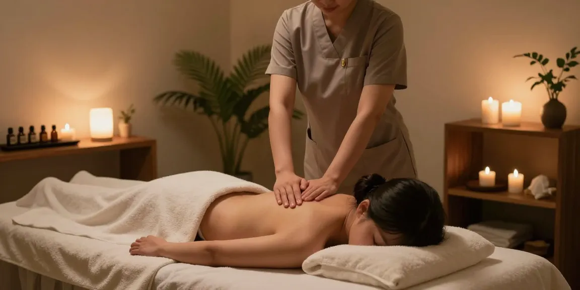 Calming 하남출장마사지 session in a serene spa room with relaxing ambiance.