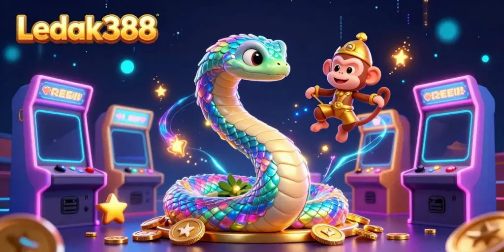 Engage in thrilling gameplay action at Ledak388 with vibrant casino visuals and exciting game elements.