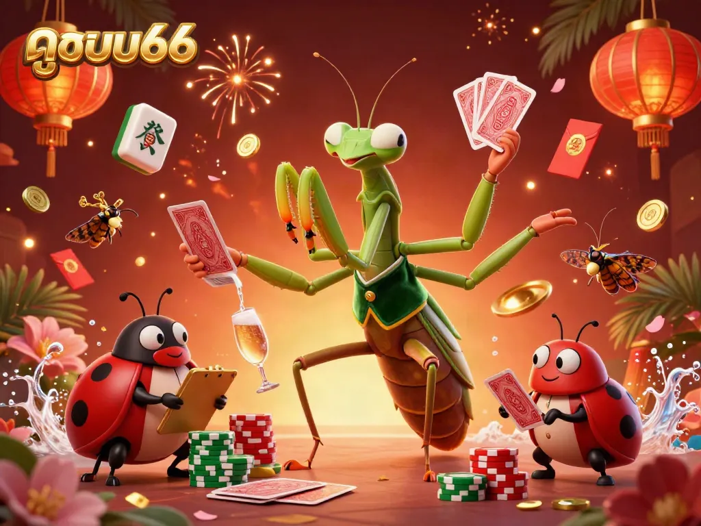Experience the excitement of ดูบอล66 with a vibrant gambling scene featuring dynamic characters and rich visuals.