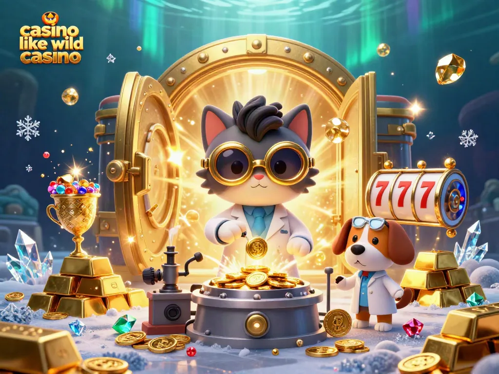 Experience the excitement of casino like Wild Casino with dynamic gold elements and playful characters.