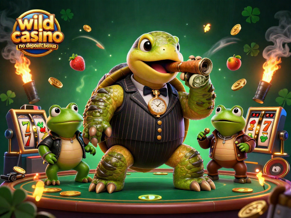 Experience the wild casino no deposit bonus with thrilling slot reels and energetic characters.