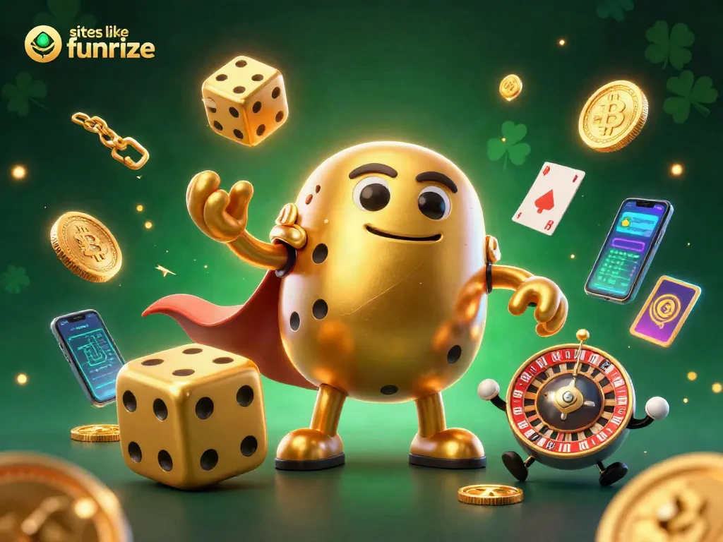 Win prizes at sites like Funrize with vibrant 3D casino-themed characters and gaming elements.