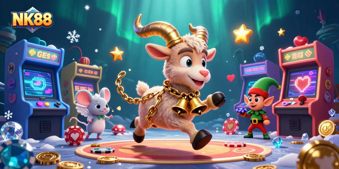 Engage with exciting NK88 casino action featuring Krampus, angel mouse, and naughty elf gremlins.