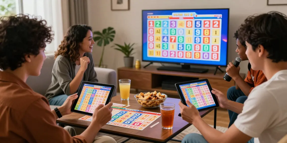 Bersama teman, menikmati rajatogel dengan tiket lotere dan tablet di ruang tamu yang nyaman.