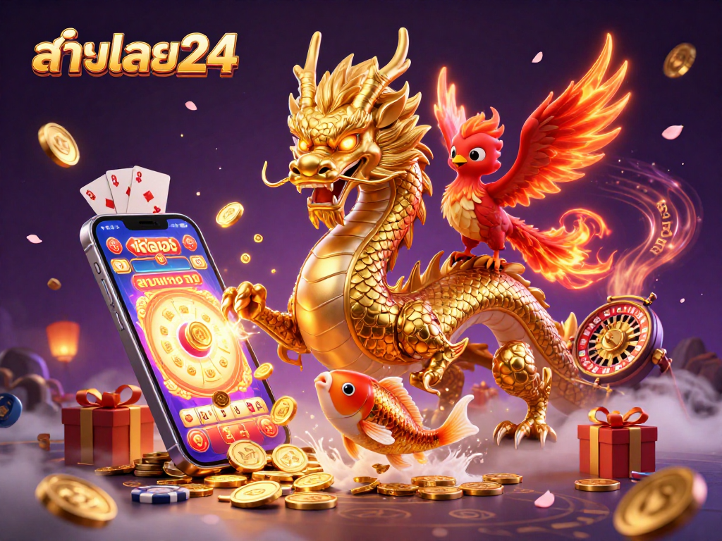 แทงหวย24 เล่นเกมส์ลอตเตอรี่ที่มีภาพวาด 3D สวยงามด้วยเงินและสิ่งของโชคลาภ