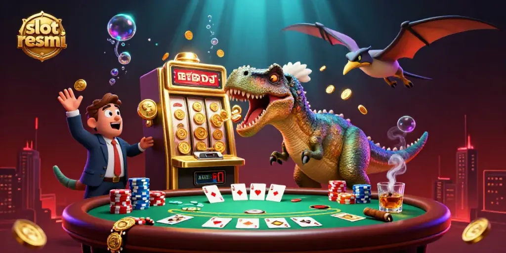 Experience the thrill as slot resmi delights players with jackpot coins in this vibrant 3D illustration.