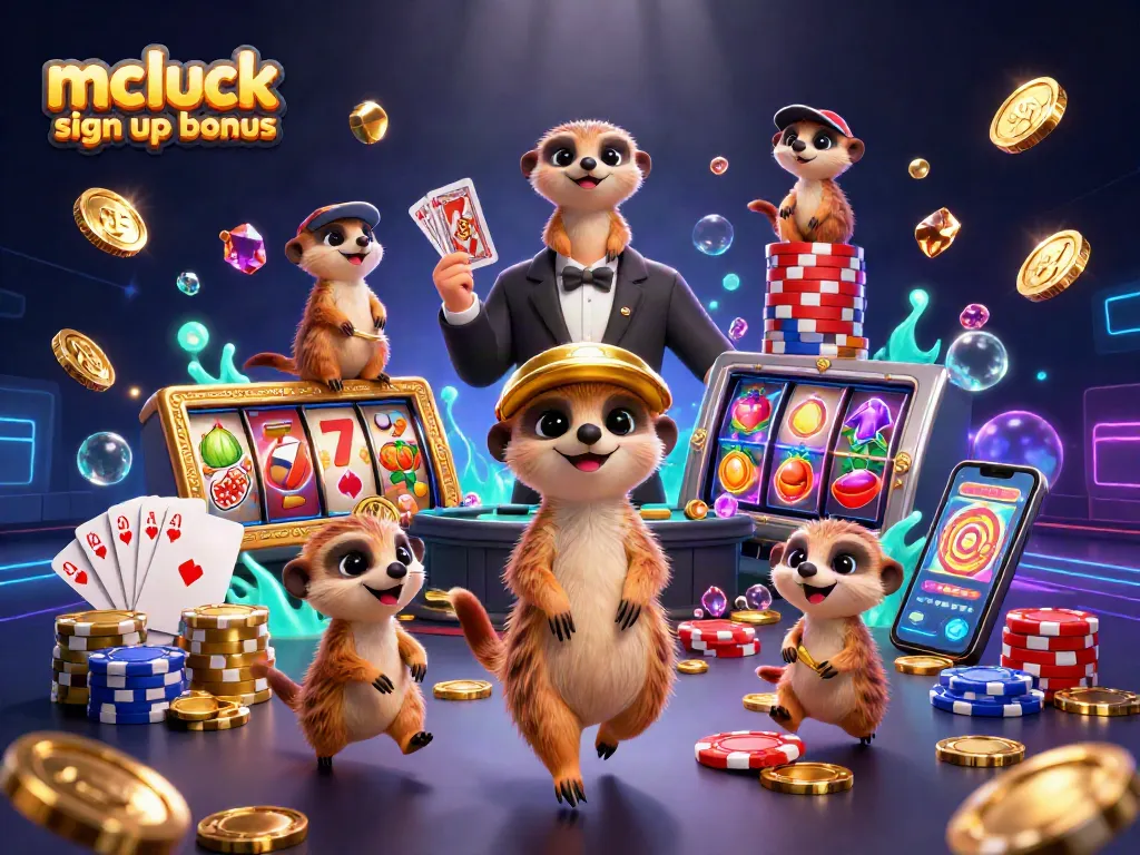 Experience the mcluck sign up bonus with exciting slot action amidst a bustling casino scene!
