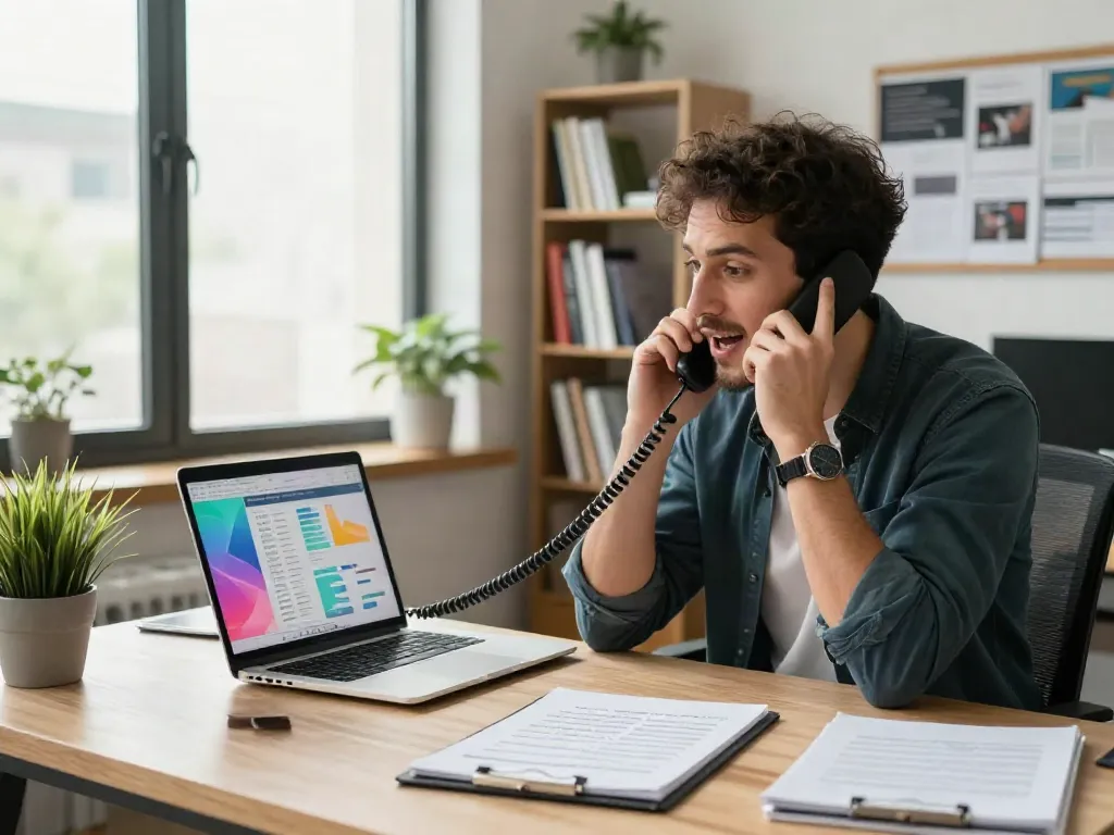 Expert discussing how to buy guest posts on established websites in a vibrant office.
