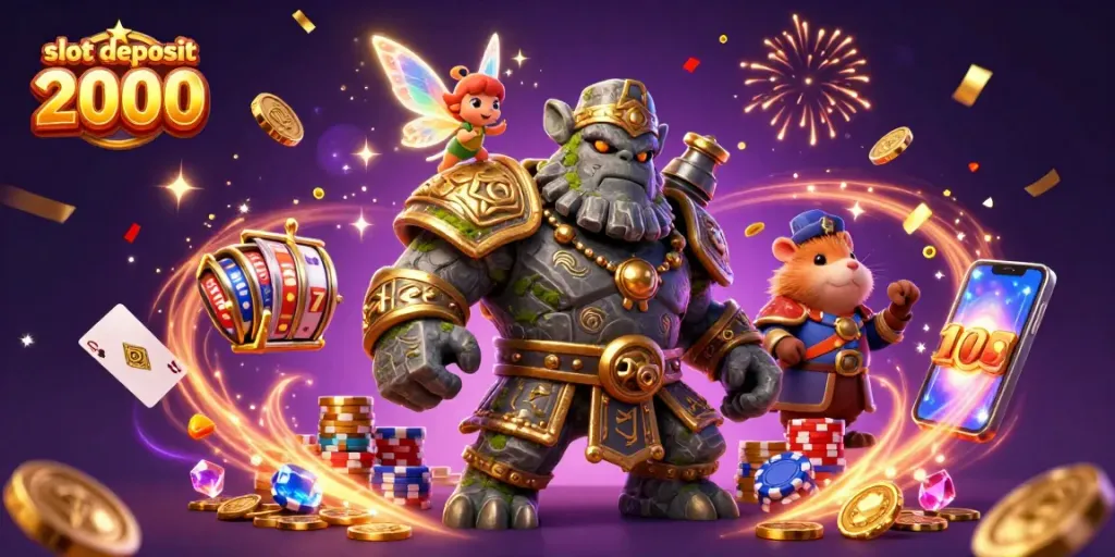 Experience the thrill of slot deposit 2000 with magical characters and vibrant casino elements.