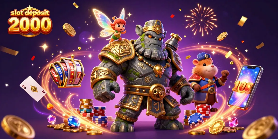 Experience the thrill of slot deposit 2000 with magical characters and vibrant casino elements.