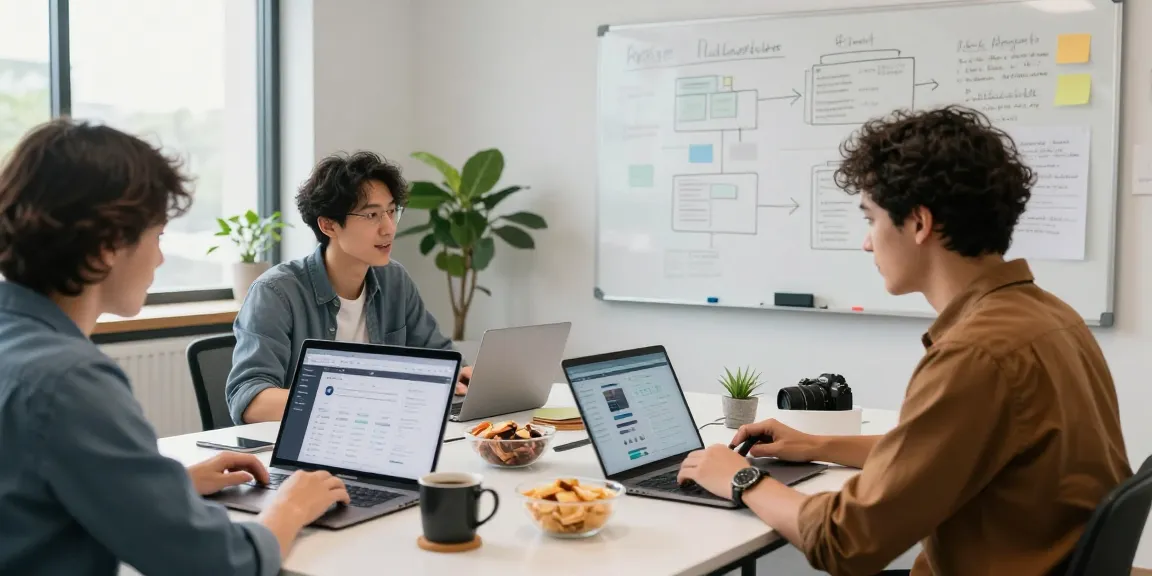 Fixed cost mvp development service in a collaborative workspace showcasing startup innovation and teamwork.