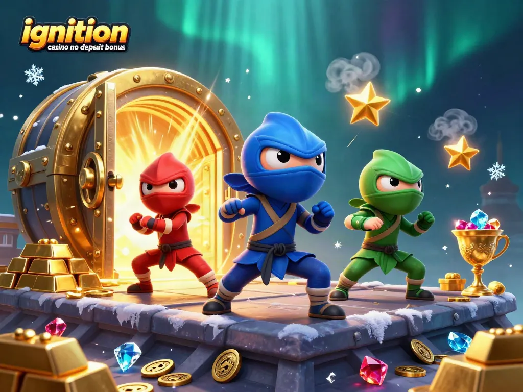 Engage with the thrilling ignition casino no deposit bonus through dynamic ninja chameleons surrounded by treasure.