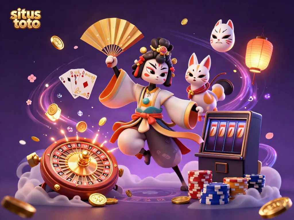 Engage in thrilling gaming action at situs toto with vibrant characters and dynamic casino elements.