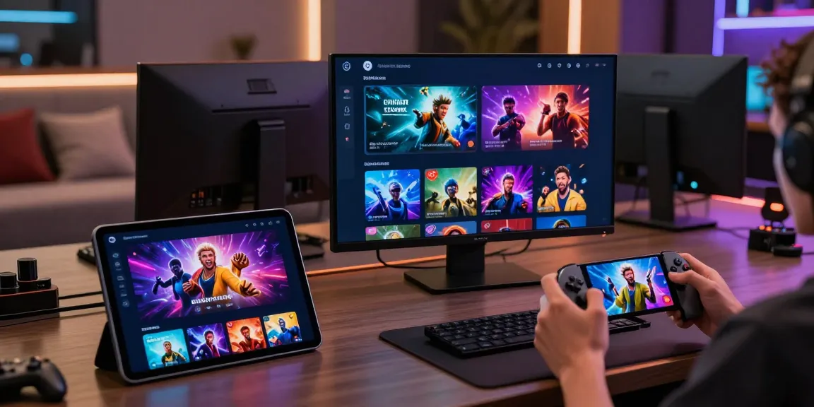 Luxury333 online gaming platform showcased on devices in a modern gaming lounge, highlighting vibrant games.