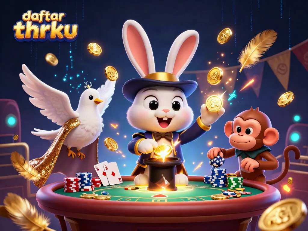 Engage in thrilling gameplay at daftar thrku blackjack table with a charismatic rabbit magician.
